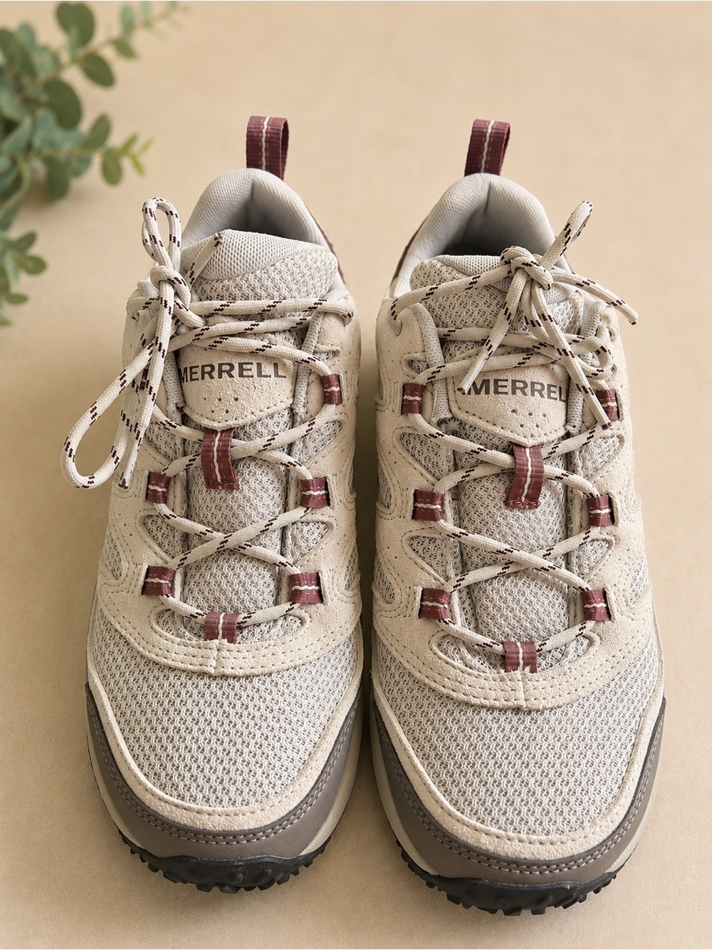 Merrell Women's Beige and Burgundy Athletic Shoes